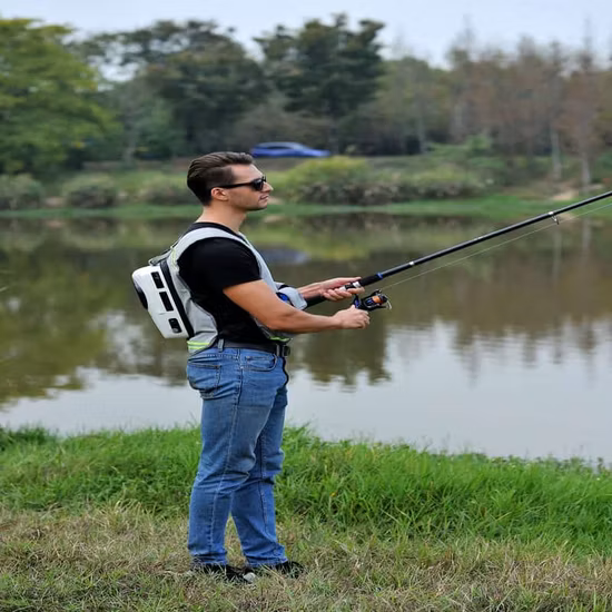 Bolsa de refrigeración Lightsummer con componentes completos de HVAC y puede utilizar aire acondicionado ligero con batería para senderismo/pesca/trabajo al aire libre/motocicleta
